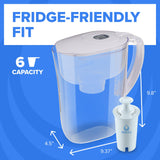 Brita Metro Small 6-Cup Water Filter Pitcher with BritaPlus Filter, WQA NSF/ANSI Certified, Reduces 2X Contaminants vs. Standard, Reduces Chlorine, Zinc, Copper, Mercury & More, Clear