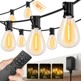 Sikitul 15FT LED Outdoor String Lights with Remote, One Continuous Strand Patio Lights with 8+1 Shatterproof S11 Bulbs, Dimmable 2200K Warm White, Timer & 3 Modes, Low Voltage for Backyard Garden