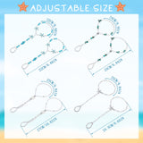 Yinkin 4 Pairs Foot Jewelry Anklet Bead Barefoot Sandals Anklet for Sandals Beach Wedding Ankle Bracelets Ring Foot Chain Jewelry for Women and Girls