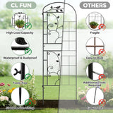 CL FUN Garden Trellis for Climbing Plants, 2 Pack 71x20 in Metal Lattice Panel with Black Coating, Tall Climbing Support for Rose Vines Clematis Flowers Vegetables Fruits - Plant Trellis Outdoor
