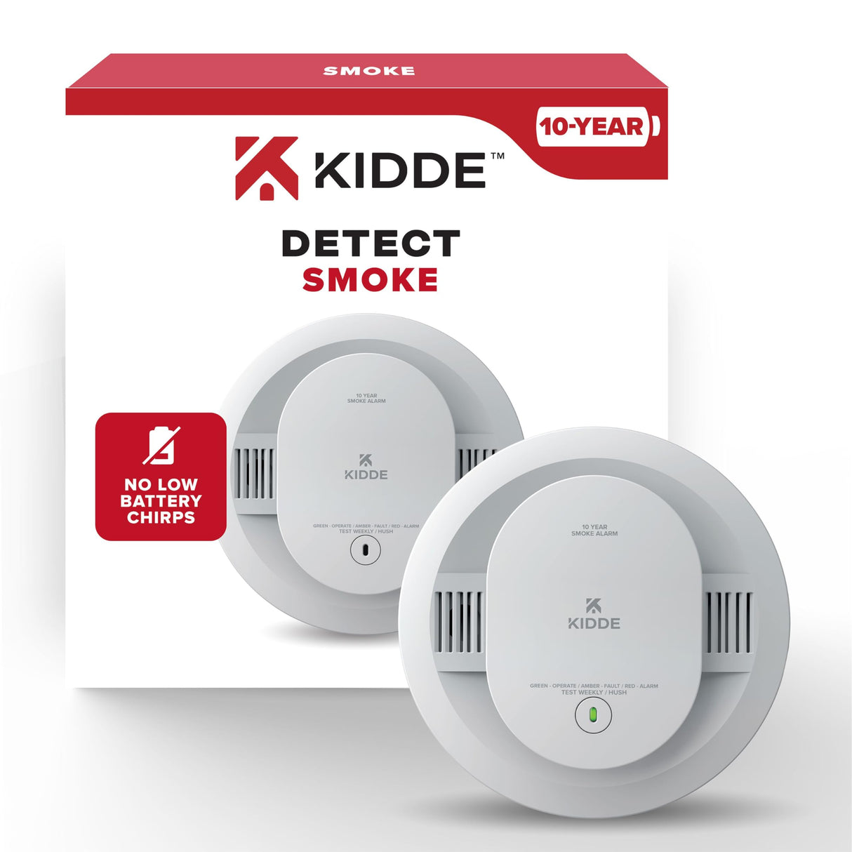Kidde Smoke & Carbon Monoxide Detector with Smoke Detector, 10-Year Battery Powered Bundle