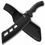 REAT Machete with Saw,16" Heavy Duty Machete with Sheath, Dual-Purpose Hunting Knife for Chopping and Sawing,Ergonomic No-Slip Handle,Machetes for Yard Work,Cutting Trees,Bushcraft,Gifts for Men,Women