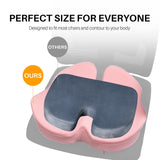 DAPOTUGI X Large Memory Foam Seat Cushion for Office Chair,for Back Support, Relief Sciatica & Tailbone Coccyx Pain Relief Cushion Pillow, for Long Sitting, for Car/Office Chair/Wheelchair (Pink)
