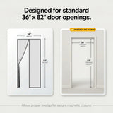 AUGO Heavy Duty Magnetic Screen Door – Fiberglass Pet Resistant Mesh, Self Sealing Hands Free Magnetic Closure, Tear Resistant Door Screen Keeps Bugs Out, Patent Pending Keep Open Feature – 38” x 83”