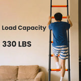 SINMEIRUN Telescoping Ladder, 16.5 FT, Aluminum Extension Ladder, 330 lbs Capacity, Collapsible Multi-Purpose Ladder for Home, Roof and RV; Orange