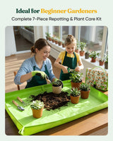 Grenebo 7-Piece Garden Tool Set with Plant Repotting Mat