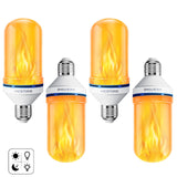 Vicstone Dusk to Dawn LED Flame Light Bulbs Outdoor, 4 Modes E26 Flickering Light Bulbs with Upside Down Effect, Fire Bulb for Halloween Christmas Patio Porch Party Home Indoor Decorations - 4