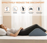 Knee Wedge Pillow 8'' for Post-Surgery Recovery - Leg Elevation Support for Sleep Position, Alleviating Lower Back & Hip Pain Enhancing Circulation in Ankles Legs Triangle Pillow with Removable Cover