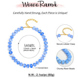 WOWORAMA Blue Beaded Necklaces for Women Light Blue Resin Beads Choker Necklace Statement Chunky Necklace Ocean Summer Vacation Jewelry