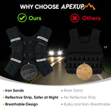 APEXUP Weighted Vest with 5lbs/10lbs/15lbs/20lbs/25lbs/30lbs Weights and Reflective Stripe, Weight Vest Men Women for Workout, Strength Training, Running (Steel Blue, 25lbs)