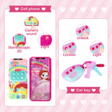 Shemira Play Purse for Little Girls, Princess Pretend Toys for Girls 3 4 5 6 7 8 Years Old, Christmas & Birthday Gift for Kids Age 3-5 4-6 6-8, Toddler Purse with Accessories, Kids Toy Purse,Pink