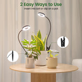 LORDEM Grow Lights for Indoor Plants, 2 in 1 Full Spectrum Plant Light with 360° Gooseneck, 48 LEDs, Auto Timer 6/8/12/16H, 3 Lighting Modes,5 Brightness Levels for Small Plants, 3 Pack Black