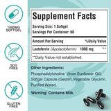 Pepeior Liposomal Bovine Lactoferrin 1000 mg - Higher Absorption - for Iron Absorption & Immune Function Lactoferrin Supplements for Adults, 60 Softgels