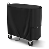 Andacar Cooler Cart Cover for Permasteel 120-Qt Rolling Ice Chest, Waterproof Ice Chest Cart Cover Patio Cooler Covers Outdoor - 37.4"L×21.7"W×35"H, Black
