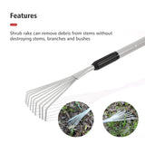Extendable Handle Shrub Rake for Clean Debris Lawn Shrub Bush and Flowers
