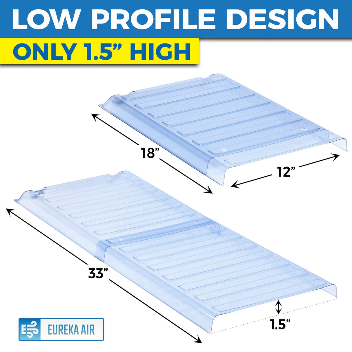 Eureka Air Under Furniture Magnetic Vent Extender, 1.5mm Thick Heavy Duty Premium Material, Fits Floor Registers 10" and 12" Wide, Adjusts from 17" to 33" Long (1-Pack)