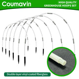 8FT Rust-Free Fiberglass Garden Hoops -72 PCS DIY Grow Tunnel Kit for Raised Beds, Row Cover Support with Connectors/Clips, Sun Shade &Year-Round Plant Protection, White