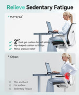 MZYENU Gel Seat Cushion, Cool Chair Cushion for Office Chairs, Driving Car Cushion Breathable, Wheelchair Cushions for Pressure Relief, Back Pain for Seat Cushions, Chair Pad with No-Slip Cover