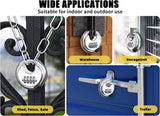 DELSWIN 4-Digit Disc Combination Lock Outdoor - Heavy Duty Combination Padlocks with Hardened Steel Shackle Weatherproof Combo Locks for Gates,Sheds,Fence,Storage Unit (3/8" Shackle, Black and Silver)
