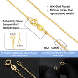 Jewlpire 18K Gold Plated Chain Necklace for Women, 1mm Cable Chain 18K Gold Plated Chain for Women Sturdy & Shiny Women's Chains Necklaces, Necklace Chains 16 Inch