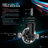 Hivexagon Office Chair Caster with RGB Color Changing Lights Set of 5 Rubber Replacement, Heavy Duty Universal Quiet Rolling Casters Fit Standard Office Chair for Hardwood Floors, Tiles and Carpet