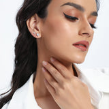 18K White Gold Plated Princess Cut Cubic Zirconia Screw Back Stud Earring Pack of 5 Pairs (5 Pairs)