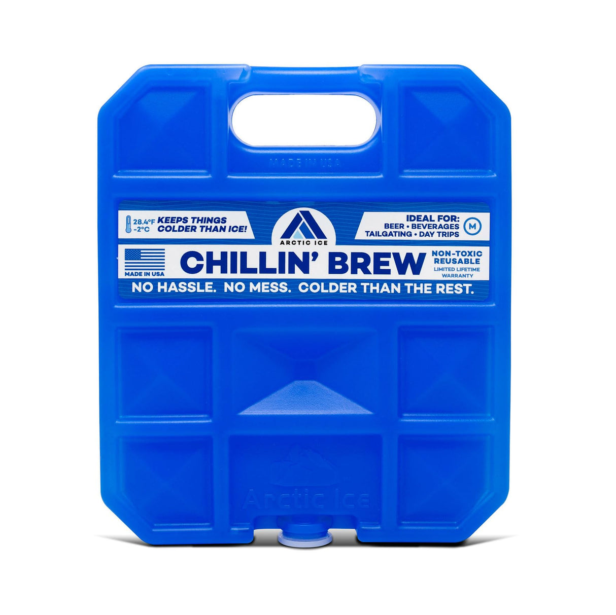 Arctic Ice Chillin' Brew Series, Long Lasting Reusable Ice Pack, Medium, 1.5 lbs, Blue