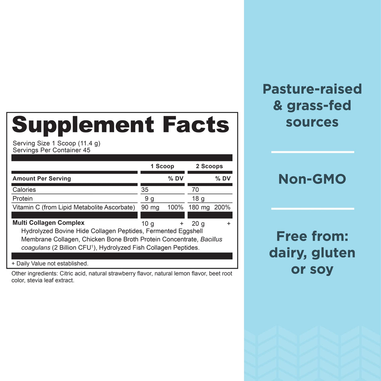 Ancient Nutrition Hydrolyzed Collagen Peptides Powder with Probiotics, Strawberry Lemonade Multi Collagen Protein for Women and Men with Vitamin C, 45 Servings, Supports Skin and Nails, Gut Health, 18