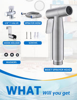 3 Packs BRITULIF Handheld Bidet Sprayer for Toilet, Hand Sprayer Bidet with Adjustable Jet Spray for Toilet Bidet Handheld Cloth Diaper Sprayer Set Muslim Shower for Bathroom
