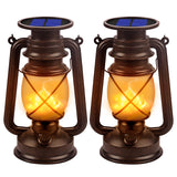 Marlrin Solar Lanterns Outdoor Waterproof 2 Pack LED Flickering Light