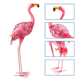 QNGCOLRCY Garden Statues Flamingo Sculptures Metal Yard Art, Pink Bird Art Outdoor Backyard Decor Patio Lawn Porch Ornament Flamingo Yard Decoration (Pink with White)