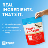 Equip Foods Prime Protein Powder | Clean, Grass Fed Beef Protein Isolate | Carnivore Protein Powder | Paleo, Keto Friendly | Gluten, Dairy Free | Helps Build & Repair Tissue | 30 Servings, Vanilla