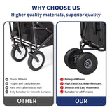 Polar Aurora Fishing Cart Beach Cart Collapsible Wagon w/11'' All-Terrain Wheels for Sand, Heavy Duty Garden Cart with Rod Holders,Umbrella Holder and Storage Pockets, 550lb Large Capacity