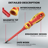 1000V Insulated Electrician Screwdriver Set - 13-Piece Professional Electrical Screwdriver Set Insulation Handle CRV Steel Magnetic Phillips Slotted Pozi Torx Tips VDE & GS Certified
