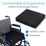 Vive Wheelchair Cushion - Wheel Chair Cushions for Senior, Pressure Relief - Wheelchair Pad, Wheelchair Seat Cushion, Foam for Office Chairs, Car, Lightweight, Portable, Easy to Clean (3")