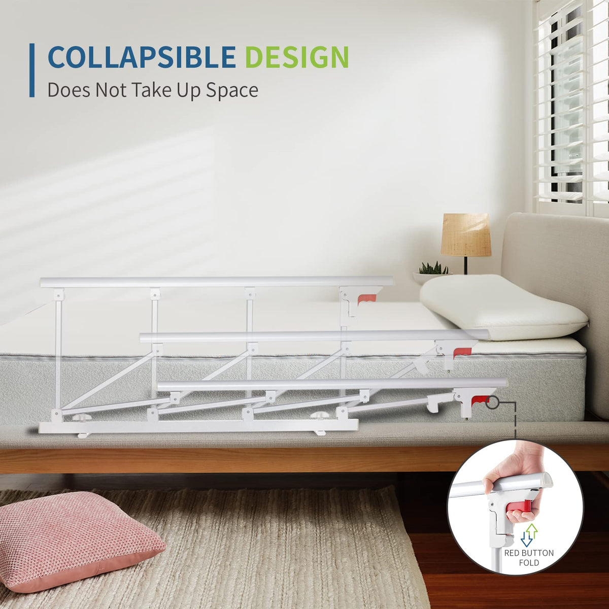 Bed Side Rails Drop Down CanFord Bed Rails for Elderly Adults Safety, Folding Bedside Assist Ra ...