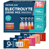 Venture Pal High Sodium Sugar Free Electrolytes Powder Packet - Hydration Packets with Vitamin, Sodium & Potassium | Zero Calories | Vegan, Keto & Paleo Friendly Electrolyte Drink Mix - 16 Sticks