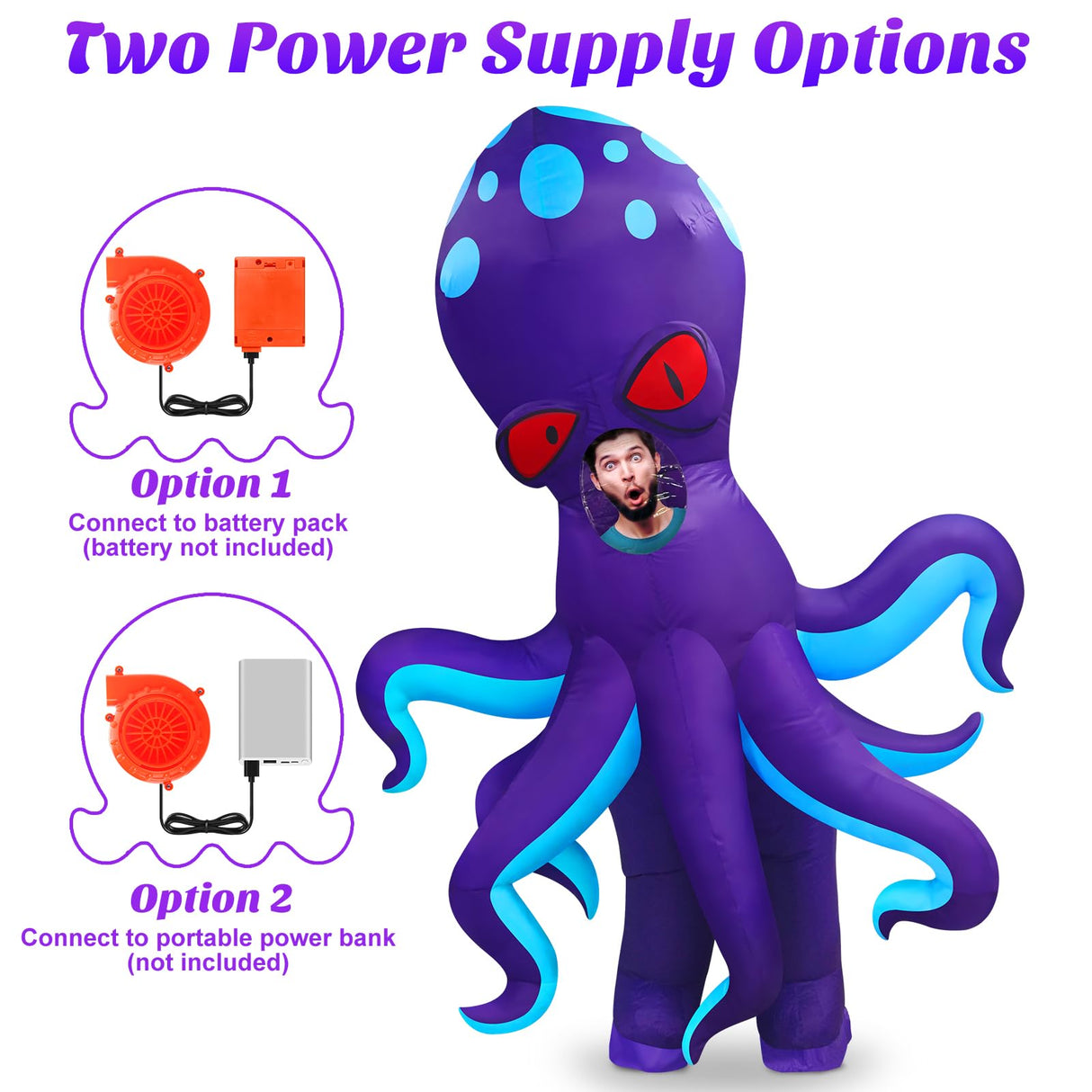 Danxilu Inflatable Costume Adult Full Body Blow Up Octopus Costume Animal Cosplay Men Women Funny Inflatable Halloween Costume Theme Party Christmas Birthday Holiday
