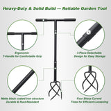 Hand Tiller Garden Tool 3 Ft Garden Claw Hand Tool Sturdy Garden Hand Tiller for Gardening Labor Saving Twist Tiller for Soil Tillage, Weed Control Lawn Aeration