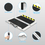 2FT Portable Wheelchair Ramp, Non-Slip Aluminum Folding Handicap Ramp, 800 LBS Capacity Door Threshold Ramps for Home Steps, Scooter Ramps for Car, Doorways, Curbs, Stairs, Cart, Wheel Chair Ramp Step