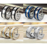 Aroncent Stainless Steel 3-8 Pairs Hoop Earrings Men Small Hoop Huggie Hinged Earrings Set for Men Women 4mm Gifts