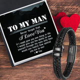 Aiemghsde Personalized Custom Name Bracelets for Men - Mens Leather Bracelet with 2-6 Family Names,Customized Bracelet Father's Day Dad Gifts for Husband Son (2 Names)