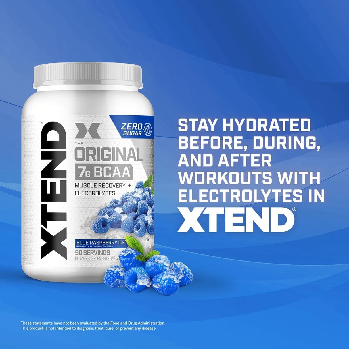 Xtend XTEND Original BCAA Powder 7g BCAA and 2.5g L-Glutamine, Sugar Free Post Workout Muscle Recovery Drink with Amino Acids for Men & Women, 90 Servings