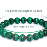 DAZCOLO 8mm Natural Crystal Stretch Bracelet (Malachite)