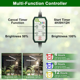 Grow Light for Indoor Plant, 6000K Full Spectrum Plant Lamp with Red Blue White LED for Pot Succulents Seed Growing, Light Strip Foldable & Height Extendable 9-25'', Auto Timer 4 8 12Hrs
