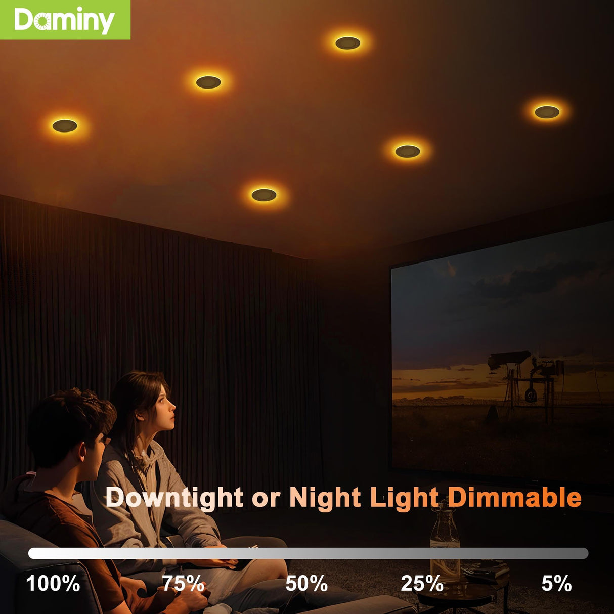 DAMINY 12 Pack 4 Inch 5CCT LED Recessed Light with Night Light,Ultra-Thin,Canless recessed Lighting 4 in,9W=80W,700LM,Dimmable Wafer Lights,ETL Certificated