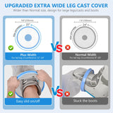 100% Waterproof Extra Wide Leg Cast Cover for Shower with Non-Slip Bottom Reusable Shower Boots Protector for Adult Leg Ankle Foot After Surgery Bandage Dressing Wound Immobilizer/Brace, Walking Boots