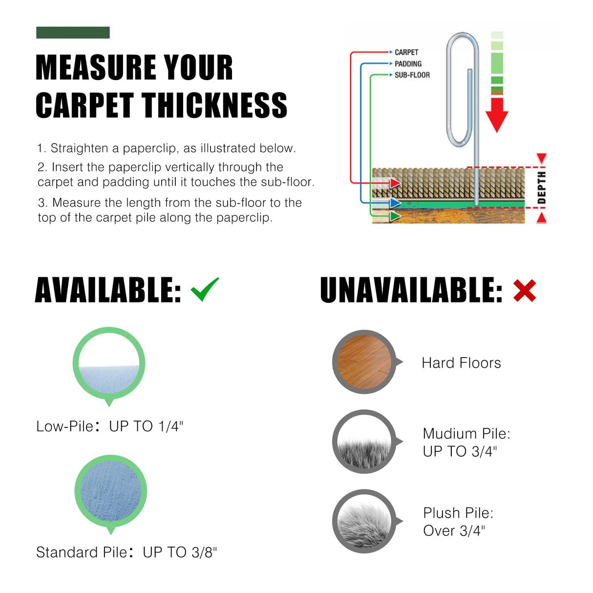 Clear Chair Mat for Carpet, tixpol 60"x46" Large Chair Mat for Carpeted Floors, Non-Slip Carpet Protector Mat with Grips, Heavy-Duty Rolling Under Desk Floor Mat for Home Office Use (Clear)