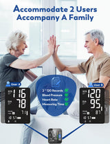 Blood Pressure Monitors for Home Use Upper Arm, Accurate Cuff 8.7”-15.7” Monitor with Large Backlight Display 2 Users 240 Sets Memory, Digital BP Machine, Christmas Gifts for Mom Dad Seniors