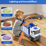 3-in-1 Large Fire Truck Toy with Garage & 6 Cars, Water Pump, Extendable Ladder, Lights & Siren Sounds, Fire Rescue Truck Vehicle Toy for Boys Girls 3+, Christmas Birthday Gift